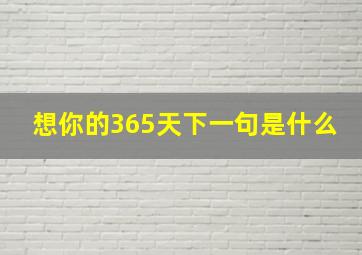 想你的365天下一句是什么