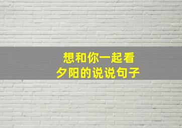 想和你一起看夕阳的说说句子