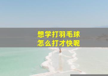 想学打羽毛球怎么打才快呢