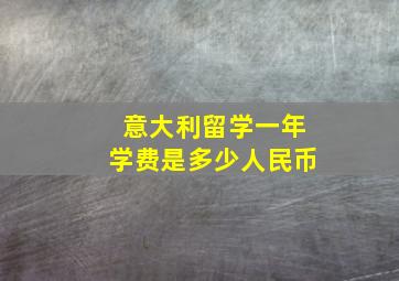 意大利留学一年学费是多少人民币