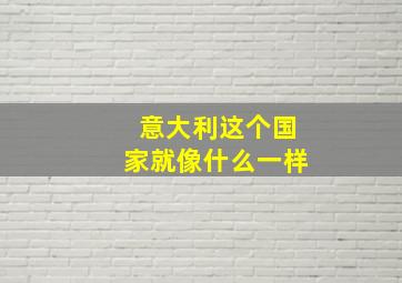 意大利这个国家就像什么一样