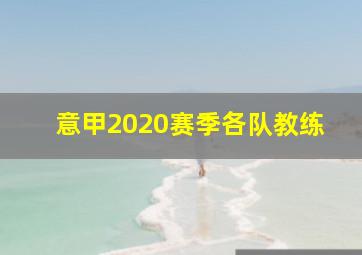 意甲2020赛季各队教练