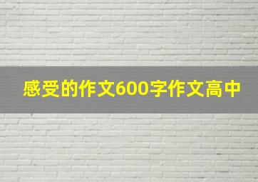 感受的作文600字作文高中