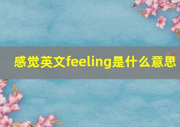 感觉英文feeling是什么意思