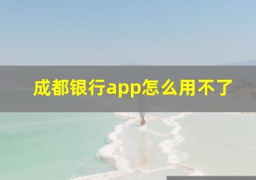 成都银行app怎么用不了