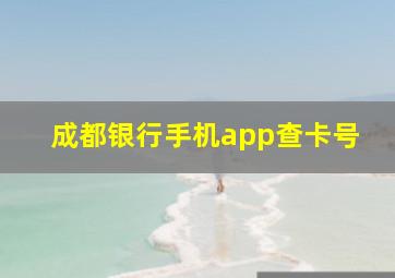 成都银行手机app查卡号