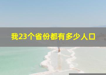 我23个省份都有多少人口