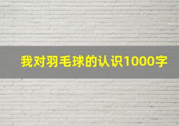 我对羽毛球的认识1000字