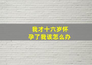 我才十六岁怀孕了我该怎么办