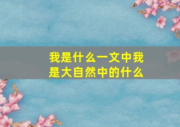 我是什么一文中我是大自然中的什么