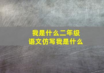 我是什么二年级语文仿写我是什么