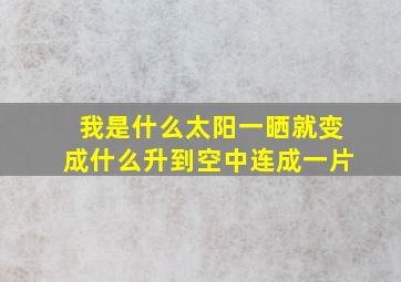 我是什么太阳一晒就变成什么升到空中连成一片