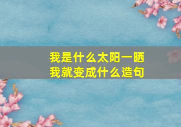 我是什么太阳一晒我就变成什么造句