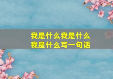 我是什么我是什么我是什么写一句话