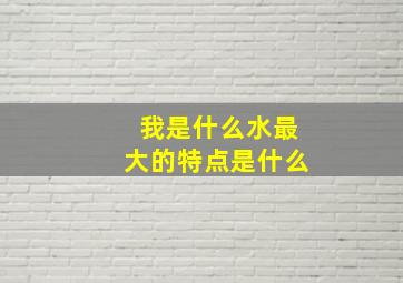 我是什么水最大的特点是什么