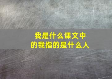 我是什么课文中的我指的是什么人