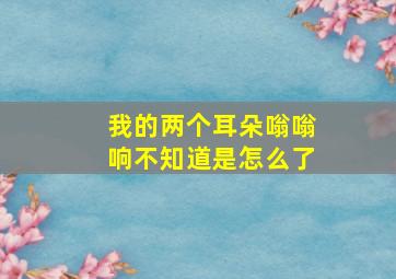 我的两个耳朵嗡嗡响不知道是怎么了