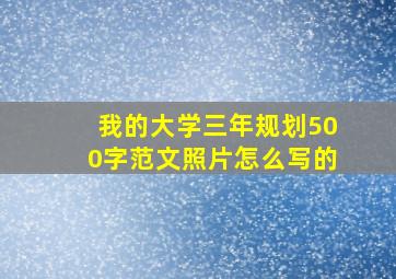 我的大学三年规划500字范文照片怎么写的