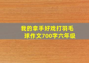 我的拿手好戏打羽毛球作文700字六年级