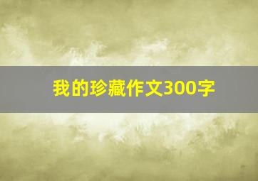 我的珍藏作文300字