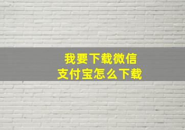 我要下载微信支付宝怎么下载