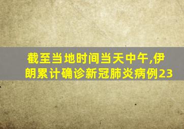 截至当地时间当天中午,伊朗累计确诊新冠肺炎病例23