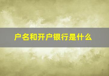 户名和开户银行是什么