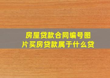 房屋贷款合同编号图片买房贷款属于什么贷