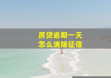 房贷逾期一天怎么消除征信