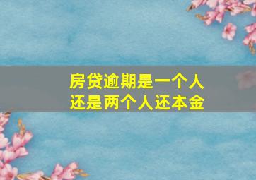 房贷逾期是一个人还是两个人还本金