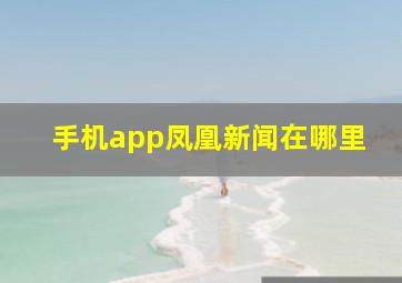 手机app凤凰新闻在哪里