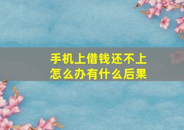 手机上借钱还不上怎么办有什么后果