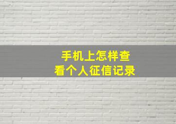 手机上怎样查看个人征信记录