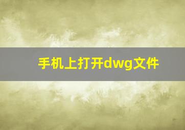 手机上打开dwg文件