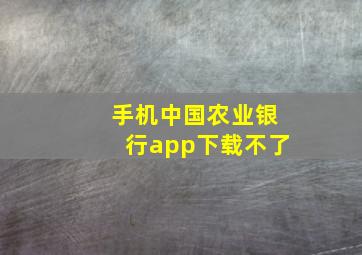 手机中国农业银行app下载不了