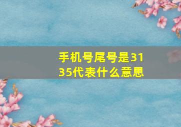 手机号尾号是3135代表什么意思