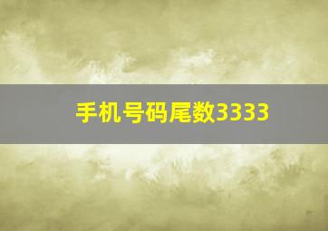 手机号码尾数3333