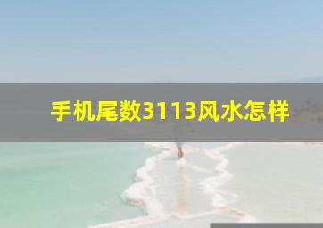 手机尾数3113风水怎样