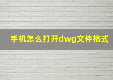 手机怎么打开dwg文件格式