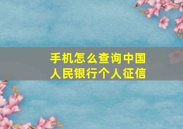 手机怎么查询中国人民银行个人征信