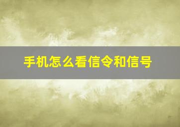 手机怎么看信令和信号