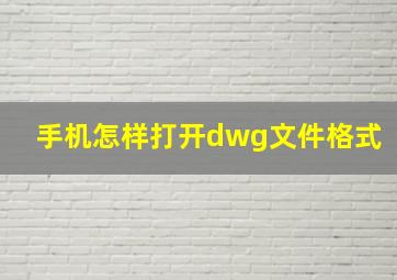 手机怎样打开dwg文件格式