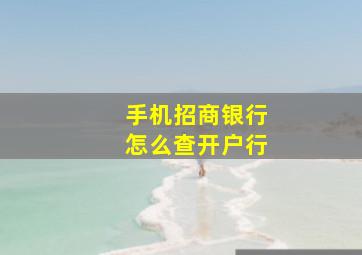 手机招商银行怎么查开户行