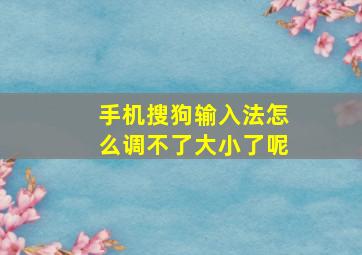 手机搜狗输入法怎么调不了大小了呢