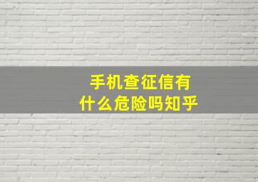 手机查征信有什么危险吗知乎