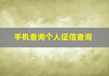 手机查询个人征信查询