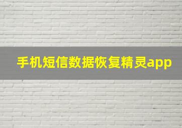 手机短信数据恢复精灵app