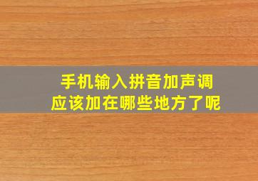 手机输入拼音加声调应该加在哪些地方了呢