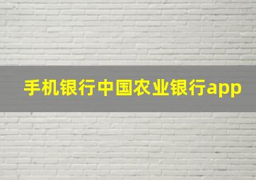 手机银行中国农业银行app