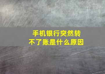 手机银行突然转不了账是什么原因